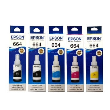 EPSON T664 二黑三彩組 原廠墨水