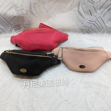 GUESS 字母Logo 皮革 腰包 胸包 肩背 美國正品 現貨秒發