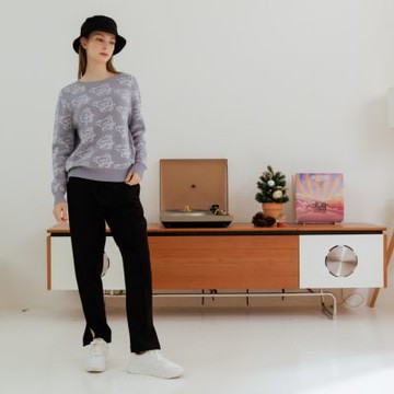 【CUMAR】辦公必備舒適彈力褲 藍 黑