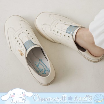 Ann’S X Sanrio三麗鷗 大耳狗喜拿聯名 免綁鞋帶 可兩穿穆勒休閒鞋1cm-白