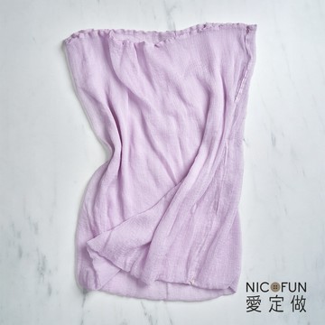 NicoFun 愛定做 浪漫60禮物 柳葉絲披肩式寬版圍脖(一入四季可戴 領巾髮帶 髮箍 桑蠶絲巾 皺褶絲巾 真絲)