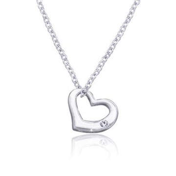 【Aguchi 亞古奇】心鑽系列‧傾心-經典水鑽銀項鍊飾品(日本製)