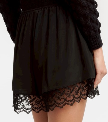 Simone Rocha Lace-trimmed satin shorts