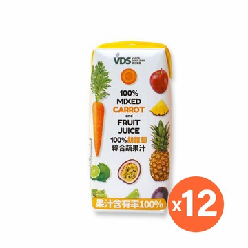 【VDS活力東勢】胡蘿蔔綜合蔬果汁200mlx12瓶(利樂包)