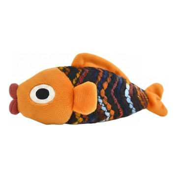 Golden Cat 黃金貓 毛線魚仔系列 貓草玩具 棕色 L 耐咬粗毛絨布材質  1個