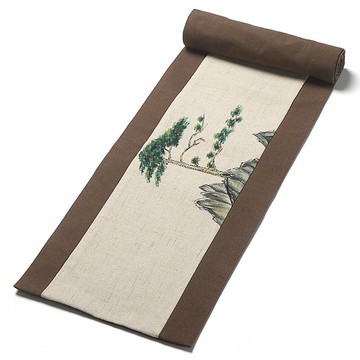 茶巾茶席防水麻布茶墊桌旗中式禪意棉麻茶桌布藝竹茶席茶具茶盤墊