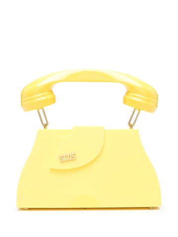 Gcds - Call Me Comma logo-plaque tote bag - women - Acrylic - One Size - Yellow