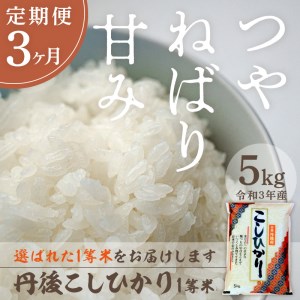 定期便 令和5年産 新米 丹後こしひかり 5kg×3ヵ月 1等米