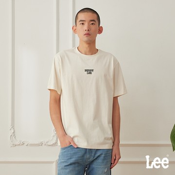 Lee 男款 舒適版型 BUDDY LEE 繡花短袖圓領TEE 米白