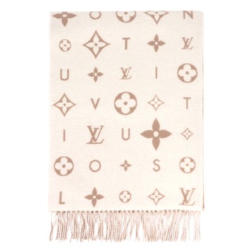 Louis Vuitton Reykjavik 2.0 喀什米爾羊毛流蘇披肩/圍巾(米色) M97660