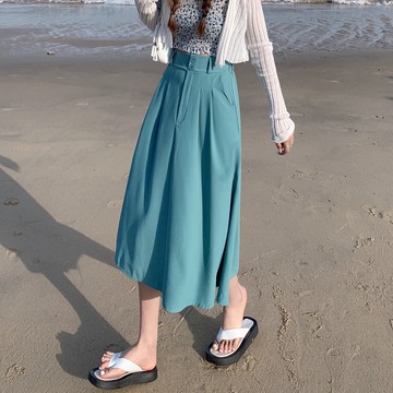 氣質a字半身裙女夏季年新款韓版高腰顯瘦百搭休閑中長款裙子