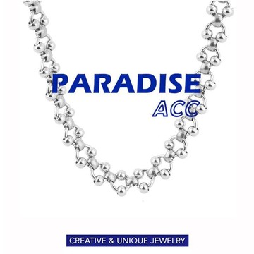 PARADISE 串珠 圓珠 設計感 簍空 鋼珠 項鍊 鎖骨鏈 短鍊 316L 不過敏 不生鏽 不掉色 醫療鋼 鈦鋼