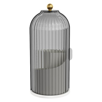 小麥購物 旋轉化妝刷收納筒 L411  12.2 x 12.2 x 27cm  透黑色  1個