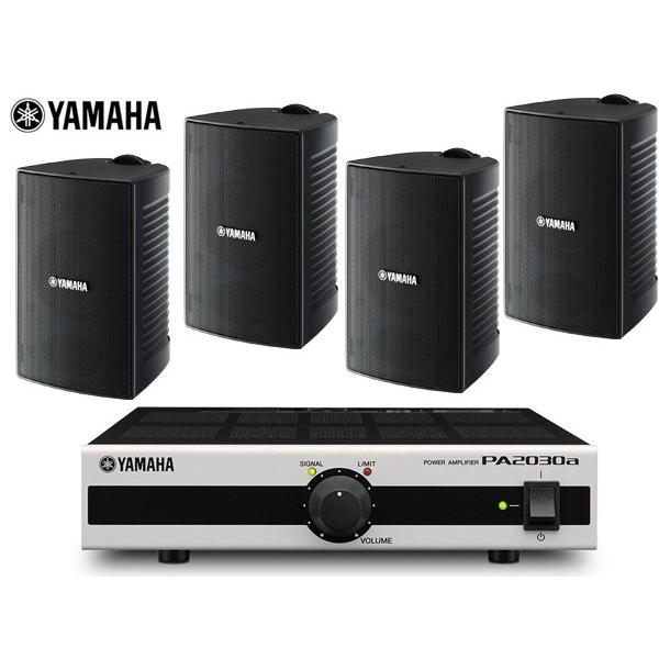 YAMAHA(ヤマハ) VS4 ブラック (2ペア)   PA2030a  店舗 BGMセット  屋内 野外対応