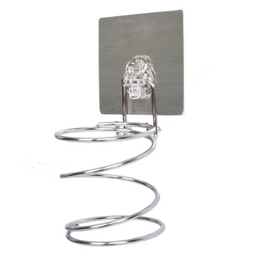 居家達人 環保無痕魔力貼掛勾 吹風機架 不鏽鋼 PC 超黏多次膠  1個  銀色