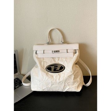 小眾質感爆裂紋大容量包包女2025新款學生上款雙肩包簡約潮大包包