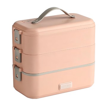 RW 多功能電便當盒 3層  粉色  1個