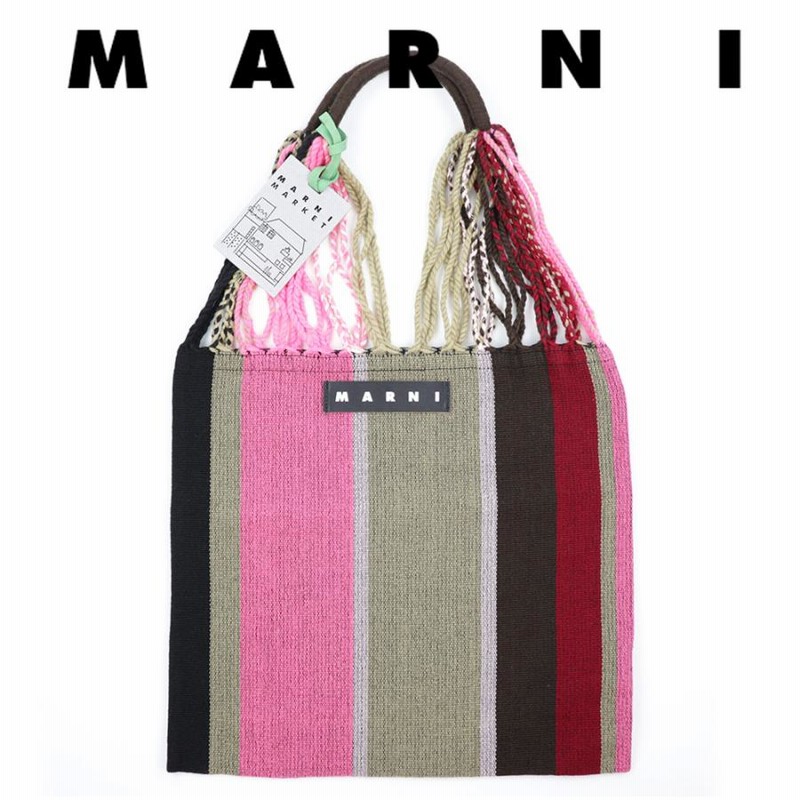 マルニフラワーカフェ ハンモックバッグ ストライプ フクシア MARNI ...