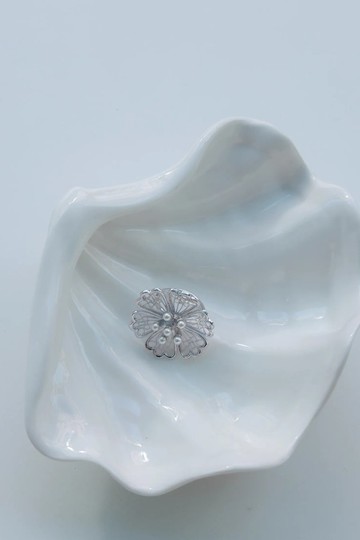 COR-DATE / 銀色系 / 花紋線條戒指