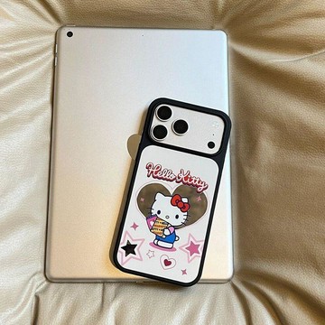 愛心kt貓適用蘋果17手機殼iPhone16promax鏡面15/14電鍍13/12女11