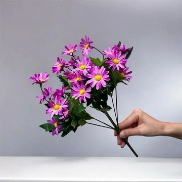 英式花園優雅紫小雛菊仿真花花材(1入組)