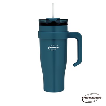 【THERMOcafe' 凱菲】不銹鋼吸管保冷杯_TCHC-1200系列_1200ml_靛海藍