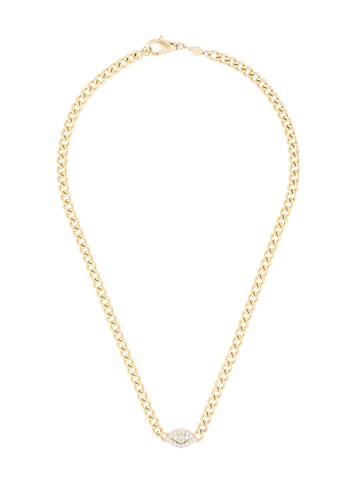 Nialaya Jewelry - Evil Eye chain choker - women - Gold Plated Steel/Cubic Zirconia - One Size