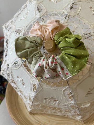 甜點/四色大腸圈髮束/日本印花布