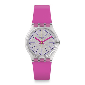 Swatch FLUO PINKY 經典手錶/男錶/女錶/瑞士製造 GE256 (34mm)【官方旗艦店】