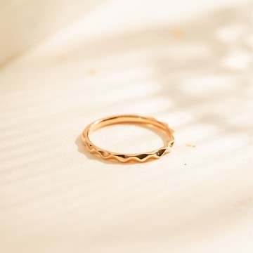 純18K 14K 鉚釘 玫瑰金 戒指