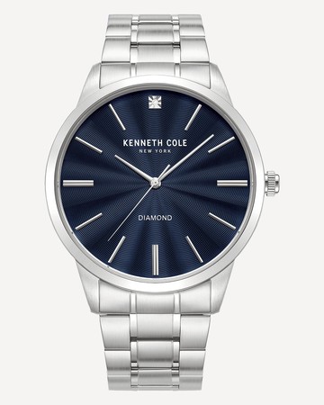 Kenneth Cole | Diamond Dial Stainless Steel Bracelet Watch in Silver