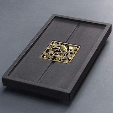 烏金石茶具茶盤套裝儲水式石頭簡約干泡臺家用功夫茶海茶托小茶臺