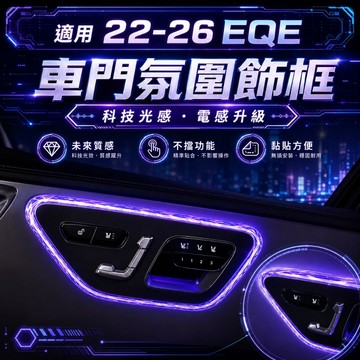 適用於賓士EQE 汽車門鎖裝飾水晶框 氛圍燈 車門座椅調整面板 水晶飾框 車內燈 車改裝EQE350 內裝升級 汽車百貨