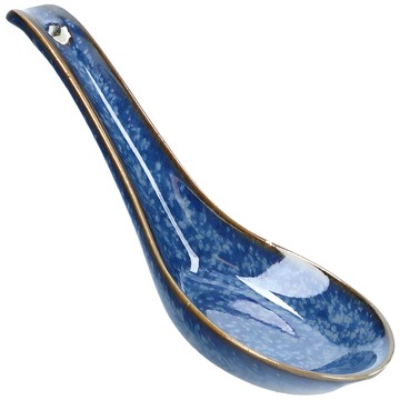 MIKASA 瓷製餐匙  1個  沫紋藍