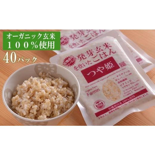 ふるさと納税 宮城県 登米市 つや姫発芽玄米を炊いたごはん150g×40パック（有機栽培玄米使用）