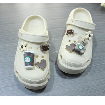 艾萊佳EVA女生洞洞鞋6cm松糕底百搭戶外涼鞋厚底防滑增高花園鞋女