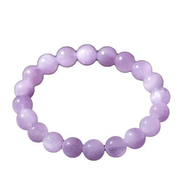 天然巴西冰種紫鋰輝手串女款貓眼鋰輝石薰衣草淡紫色水晶手鏈時尚