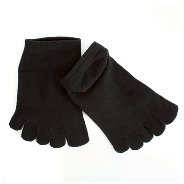 乾爽吸汗船型五趾船襪-素面 - L黑