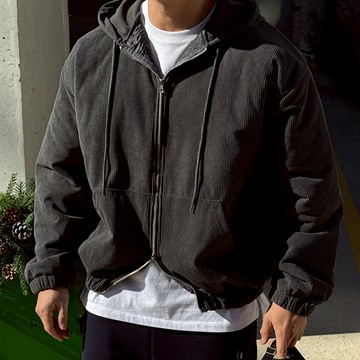 正韓溫暖燈芯絨襯墊雙拉鍊連帽外套 3色 YUPPIE 預購商品 1124