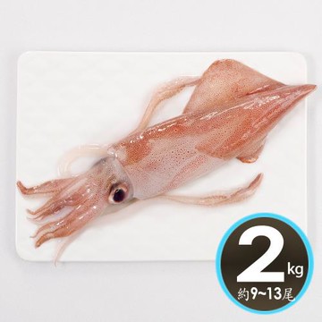 【華得水產】台灣船凍透抽2公斤組(約11-15隻)