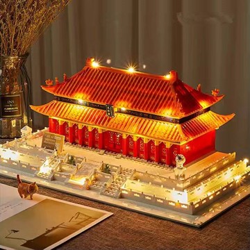 臺灣出貨🔥 拚裝積木 故宮 古建築積木 擺件模型 故宮太和殿榫卯積木兼容樂高玩具男孩益智拚裝拚圖3d立體建築模型