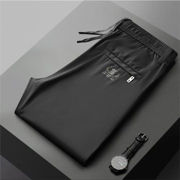 褲子男夏季薄款冰絲長褲寬松直筒2025新款速干空調運動男士休閑褲