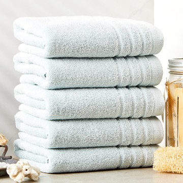SOFT TOUCH Bath&Living 線條邊緣飯店毛巾 30支棉 150克  5條  薄荷綠