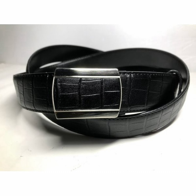 紳士ベルト ビジネス メンズベルト 牛革 クロコ型押し スライド 帯幅34mm 黒 ウエストサイズ130cm迄 本革 Fitバックル 大きいサイズ ロングサイズ Byf90 通販 Lineポイント最大0 5 Get Lineショッピング