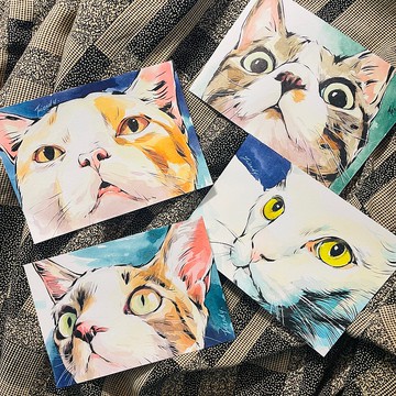 寵物肖像 似顏繪 頭部 (含框)