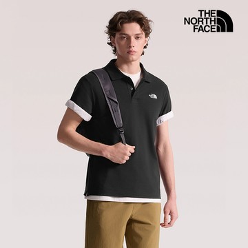 The North Face北面男款黑色舒適短袖POLO衫｜8FZVJK3