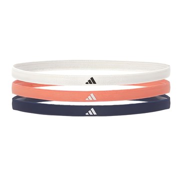 adidas 愛迪達 止滑運動髮帶3件組 ADAC-16204  22.8 x 3.6 x 0.5cm  簡約白 + 珊瑚橘 + 海軍藍  1組