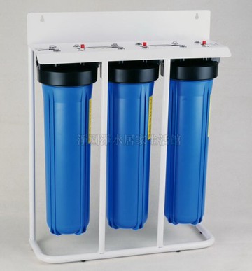 20吋三道大胖BIG BLUE水塔過濾器【腳架座掛兩用】含PP+碳粒+碳棒濾心(全戶/商用過濾.除氯.淨化水質)