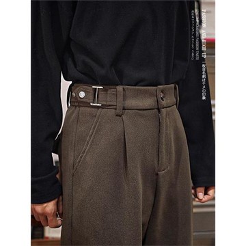 日系復古那不勒斯西褲男士直筒寬松休閑褲春季通勤穿搭西裝褲子男