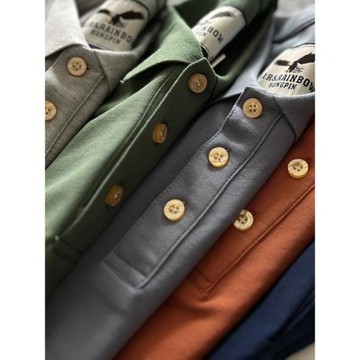 美式休閑復古風基礎簡約大氣百搭純色透氣寬松夏季翻領T恤POLO衫